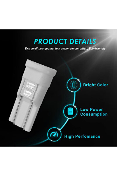 New Spider Plus لمبة LED T10 إسفينية بيضاء - 20 قطعة داخل السيارة، لوحة الترخيص، موقف السيارات، القبة، لوحة القيادة، ضوء صندوق السيارة