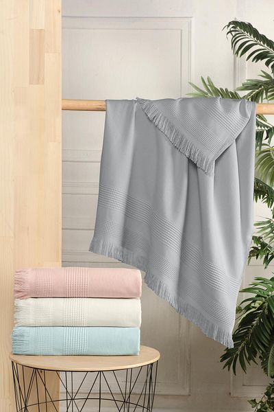 neşe home collection 90x150 εκ. Λευκή Βάφλα Peshtemal