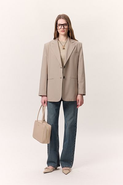 Manuka CLASSIC Blazerjacke mit Verschluss Stone
