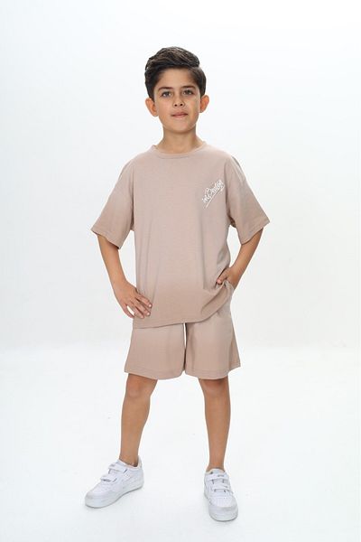 Toontoy Boy's Wash Effect Printed Shorts Suit