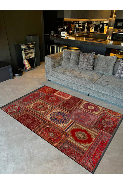 Rugs Modern Halı مجموعة الكوارتز متعددة الألوان الزخارف خمر منقوشة المنسوجة ق...