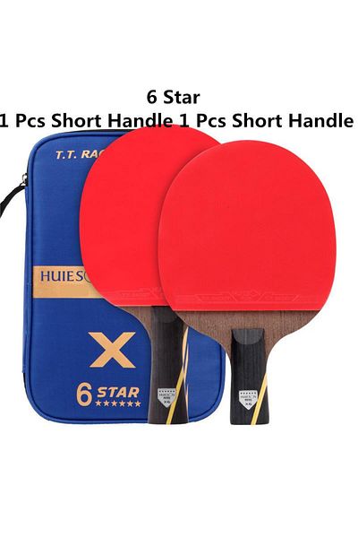 Choice 6 Star 1Long 1Short HUIESON 6 Star 2Pcs Carbon Table Tennis Set Super Powerful Ping Pong Raet Bat Fo