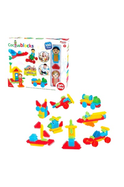 Laylay Toys Kaktüs Blok 100 Parça Anaokulu Çocuk Eğitici Oyuncak