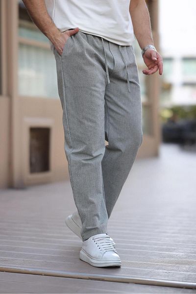 Madmext Ανδρικό παντελόνι Khaki 100% Cotton Relaxed Cut E6565