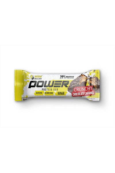 Body Builder Power Choco Caramel Protein Bar 45G, Box Of 12 Pieces