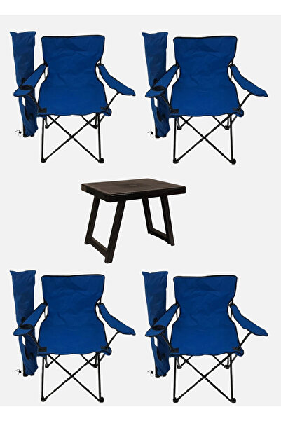 Bofigo 50 X 40 Cm Plastik Masa Ve 4 Adet Kamp Sandalyesi, Plaj sandalyesi