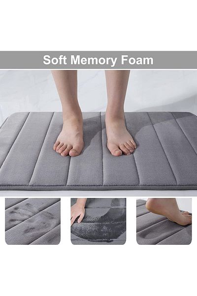 COOYA Bath Mat 2 Pack 50x80 cm, Soft and Highly Absorbent Bathroom Mat Non Slip for Shower, Tub and Floor