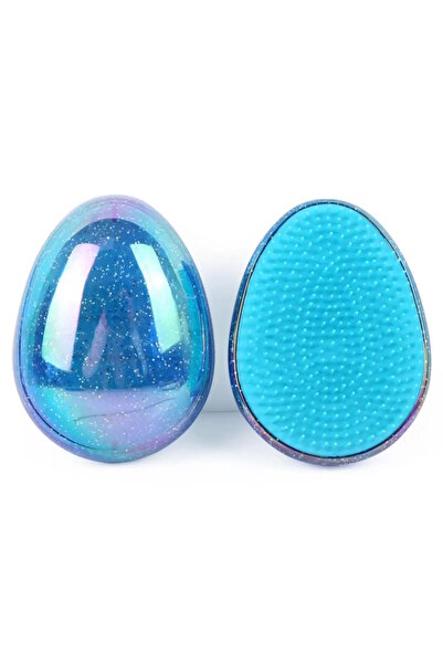 CAŞ DEKORASYON Perie/ pieptene portabil pentru pieptănatul de păr cu detaliu cu sclipici de culoare albastră