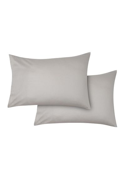 Ecocotton Σετ 2 Μαξιλαροθήκες Επίπεδες 100% Βιολογικό Βαμβάκι Σατέν Μπεζ 50x70 εκ.