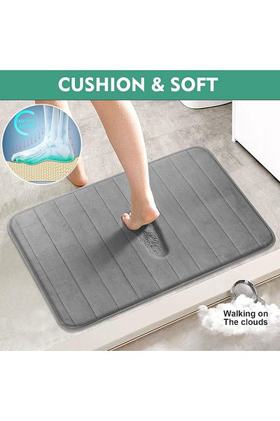 COOYA Bath Mat 2 Pack, 50x80cm Memory Foam Bathroom Mat Non Slip, Soft and Comfortable Home Mat