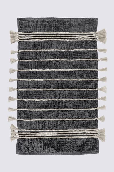Ecocotton Χαλάκι μπάνιου Karnella 100% βαμβάκι ανθρακί 50x80 εκ.