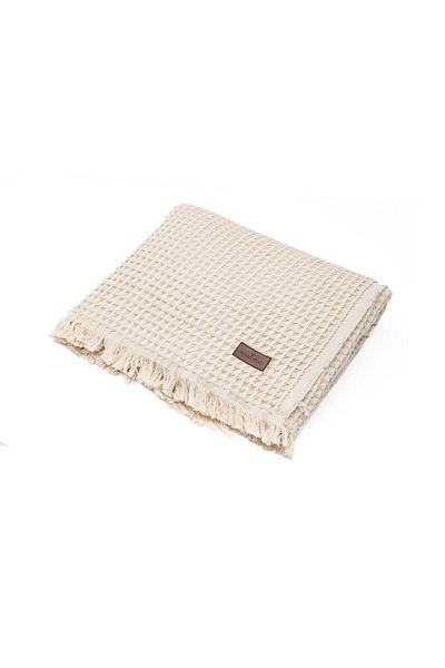 Ecocotton Κουβέρτα Seren Μονό Πικέ 100% Οργανικό Βαμβάκι Μελανζέ Μπεζ 160x220 εκ.