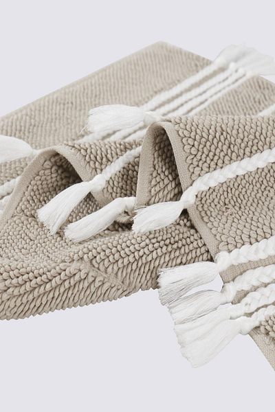 Ecocotton Χαλάκι μπάνιου Karnella 100% βαμβακερό μπεζ 50x80 εκ