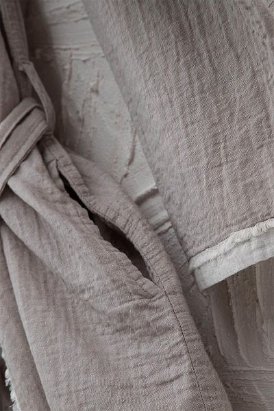 Ecocotton Ανδρική ρόμπα Melsa - 100% οργανικό βαμβάκι, μουσελίνα ανοιχτό γκρι