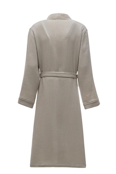 Ecocotton Ανδρικό μπουρνούζι Jacquard Beige Pique Alessa - 100% οργανικό βαμβάκι