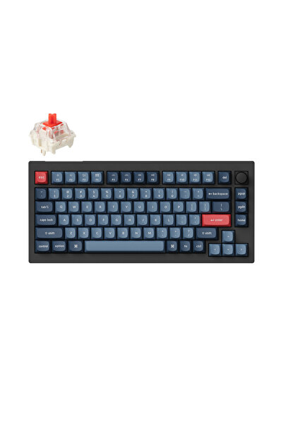 Keychron V1 Max RGB TKL Mekanik Red Switch 2.4 GHz Kablosuz İngilizce Siyah K...