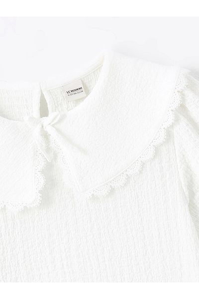 LC Waikiki Lcw Kids Ecru Baby Collar Lace Girls Blouse