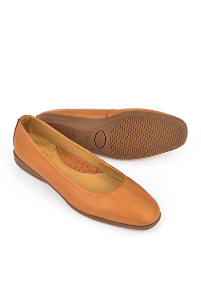 Ziya Γυναικείες μπαλαρίνες Comfort από γνήσιο δέρμα - 1511050Z2220 Tan