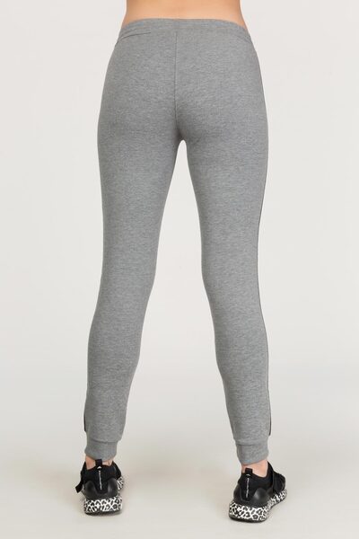 bilcee Γυναικείο πλεκτό βαμβακερό παντελόνι με γκρι εμπριμέ υφαντό λεπτομέρεια 2708