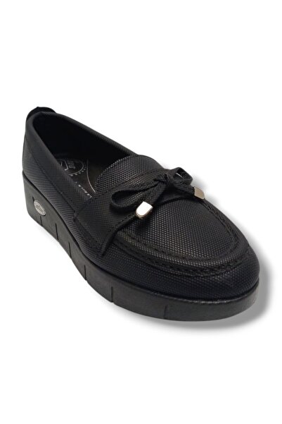 Ayzen A502-25 حذاء نسائي مريح بفيونكة جلدية مطبوعة