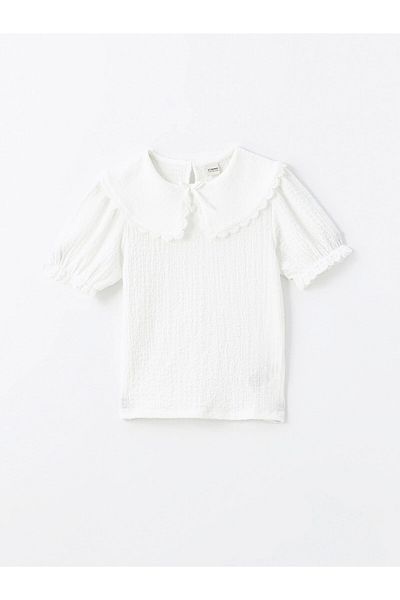 LC Waikiki Lcw Kids Ecru Baby Collar Lace Girls Blouse