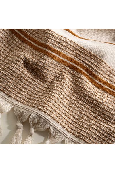 Ecocotton Prosop de față Arden 100% bumbac organic amestecat cânepă Prosop muștar-bej 50x80 cm