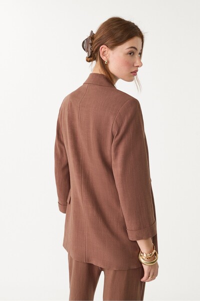 Stradivarius Open linen blend blazer