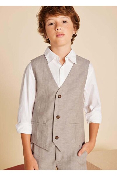 MAYORAL Boy's Linen Vest Camel 6346
