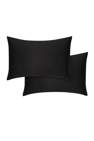 Ecocotton 2 Pack Plain Pillowcase 100% Organic Cotton Satin Anthracite 50x70 Cm