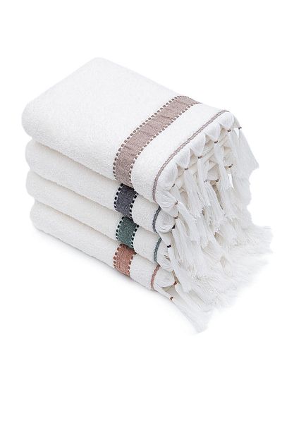 Ecocotton Πετσέτα προσώπου Galya 4 τεμαχίων 100% βιολογική μπορντούρα Kapok 50x90 cm