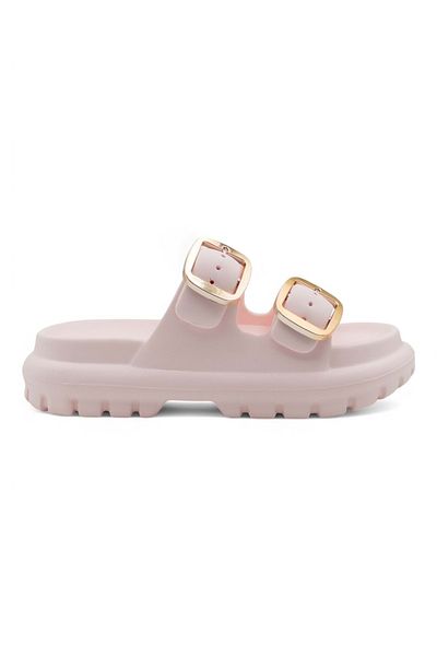 Sonimix Ez0173.02 Double Buckle Women's Slippers Powder