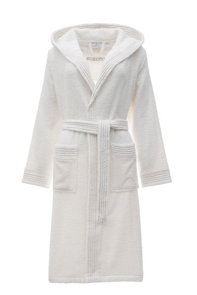 Ecocotton Ecosoft New γυναικείο μπουρνούζι 100% οργανικό βαμβάκι Dobby Cream