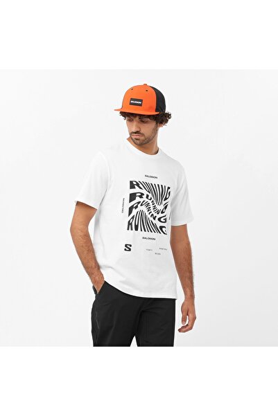 Salomon تي شيرت LC2218800 Running Graphic SS تي شيرت رجالي أبيض