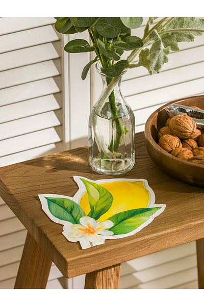 LC Waikiki Yellow Flower Printed Paper Napkins 20 Pcs