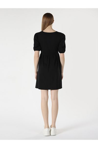Colin's Black V-Neck Regular Fit Women's Dress