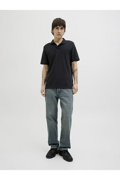 Jack & Jones Ανδρικό μαύρο μπλουζάκι πόλο 12270150