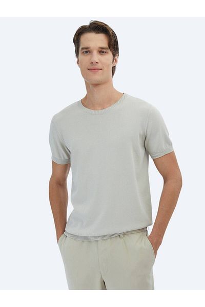 Kip Stone Crew Neck Plain Knit Knitwear