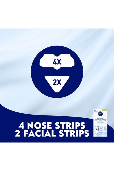 NIVEA Face Skin Refining Clear-Up Strips, Citric Acid, 6 Strips, Pack of 2