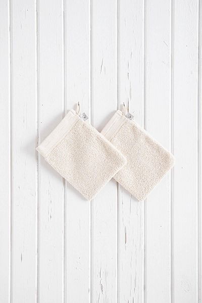 Ecocotton Πετσέτα πουγκί μπάνιου 100% βαμβακερή μπούκλα σετ 2 με κλείσιμο κρέμας 15x20 cm