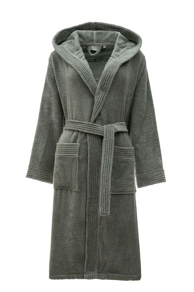 Ecocotton Ecosoft New γυναικείο μπουρνούζι 100% οργανικό βαμβάκι Dobby Green