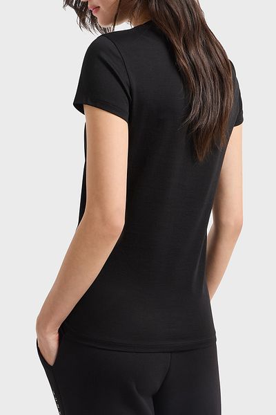 Armani Exchange تي شيرت Armani Exchage مصنوع من القطن بنسبة 100% بتصميم شعار عادي مقاس XW 000315   AF10364 UC001