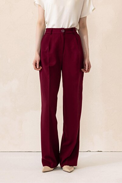 Olcay Vivace Palacu Paltron Loose Waist Burgundy 7577