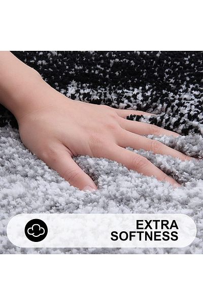 COOYA 50x80cm Bathroom Rug Mat,Soft and Absorbent Microfiber,Non-Slip Plush Shaggy,Machine Wash Dry,Black