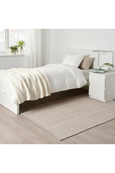 IKEA TIPHEDE Flatwoven Rug – 120x180 cm, Natural/Black, Lightweight, Machine Washable