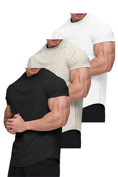 GHASSY CO. Tricou din bumbac pieptănat, cu croială ovală, din bumbac, pentru bărbați, Ghassy Co.