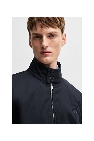 BOSS Duble B monogramlı, pamuk karışımlı mont