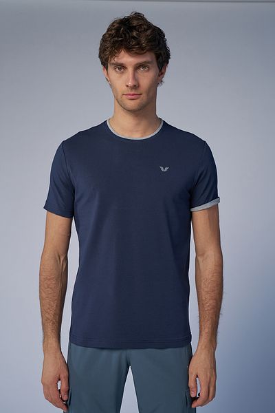 bilcee Ανδρικό μπλουζάκι Navy Blue Cotton ES-2374