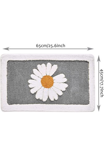 COOYA Bathroom Rug Mat, Extra Soft, Absorbent Microfiber, Non-Slip Plush Shaggy, 45x65cm(Gray)