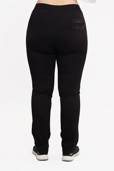 bilcee Pantaloni de trening din bumbac negru de mărime mare - Detaliu buzunar 6588