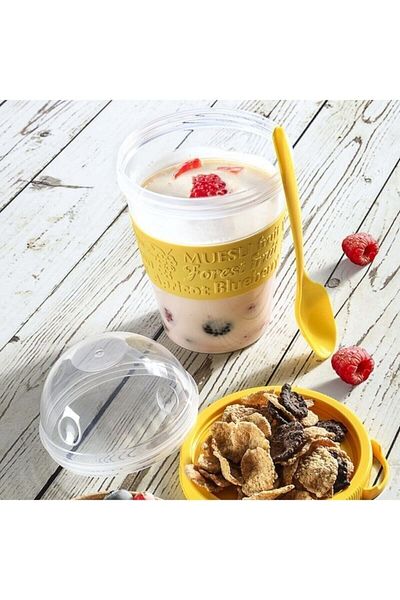 Roza's Home Titiz Take'n Go Practical Portable Snack and Yogurt Container with Spoon Ap-9199